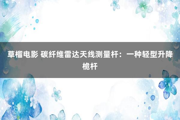 草榴电影 碳纤维雷达天线测量杆：一种轻型升降桅杆