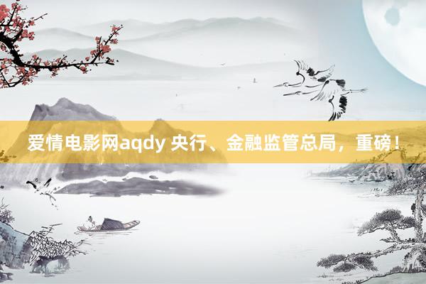 爱情电影网aqdy 央行、金融监管总局，重磅！