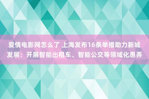 爱情电影网怎么了 上海发布16条举措助力新城发展：开展智能出租车、智能公交等领域化愚弄