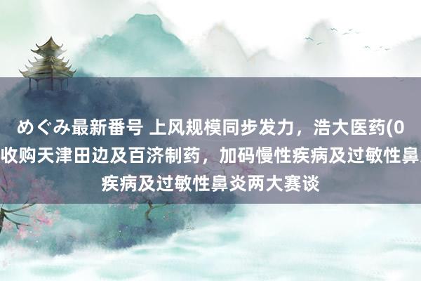 めぐみ最新番号 上风规模同步发力，浩大医药(00512)完成收购天津田边及百济制药，加码慢性疾病及过敏性鼻炎两大赛谈