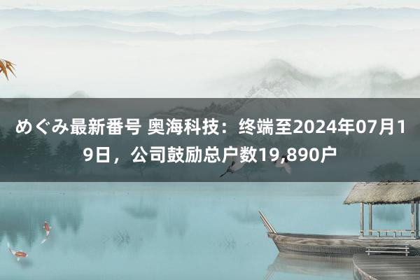 めぐみ最新番号 奥海科技：终端至2024年07月19日，公司鼓励总户数19,890户