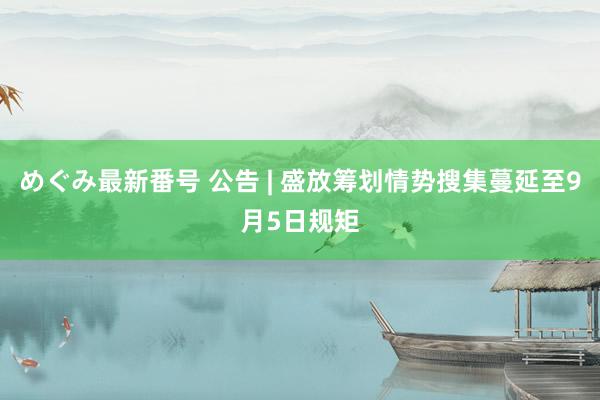 めぐみ最新番号 公告 | 盛放筹划情势搜集蔓延至9月5日规矩