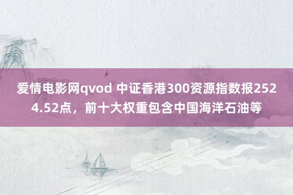 爱情电影网qvod 中证香港300资源指数报2524.52点，前十大权重包含中国海洋石油等