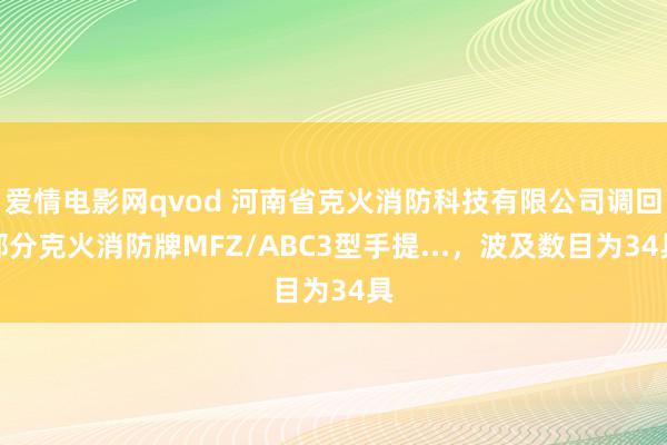 爱情电影网qvod 河南省克火消防科技有限公司调回部分克火消防牌MFZ/ABC3型手提...，波及数目为34具