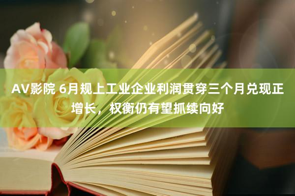 AV影院 6月规上工业企业利润贯穿三个月兑现正增长，权衡仍有望抓续向好