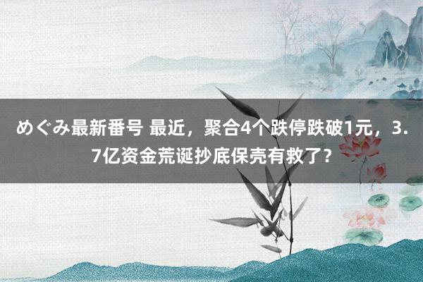 めぐみ最新番号 最近，聚合4个跌停跌破1元，3.7亿资金荒诞抄底保壳有救了？