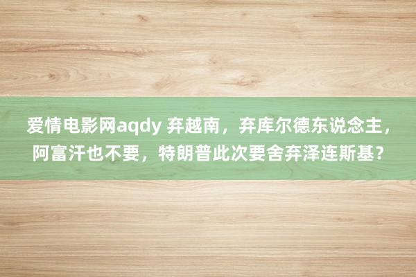 爱情电影网aqdy 弃越南，弃库尔德东说念主，阿富汗也不要，特朗普此次要舍弃泽连斯基？