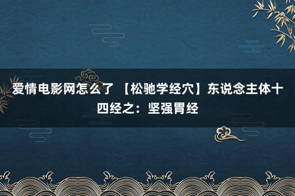 爱情电影网怎么了 【松驰学经穴】东说念主体十四经之：坚强胃经