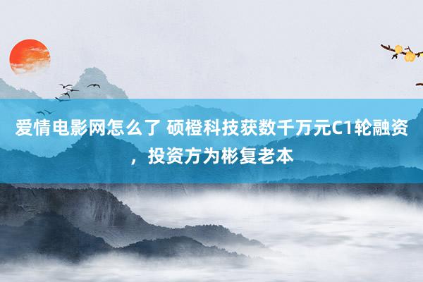 爱情电影网怎么了 硕橙科技获数千万元C1轮融资，投资方为彬复老本