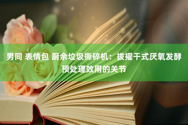 男同 表情包 厨余垃圾撕碎机：拔擢干式厌氧发酵预处理效用的关节