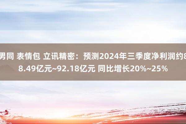 男同 表情包 立讯精密：预测2024年三季度净利润约88.49亿元~92.18亿元 同比增长20%~25%